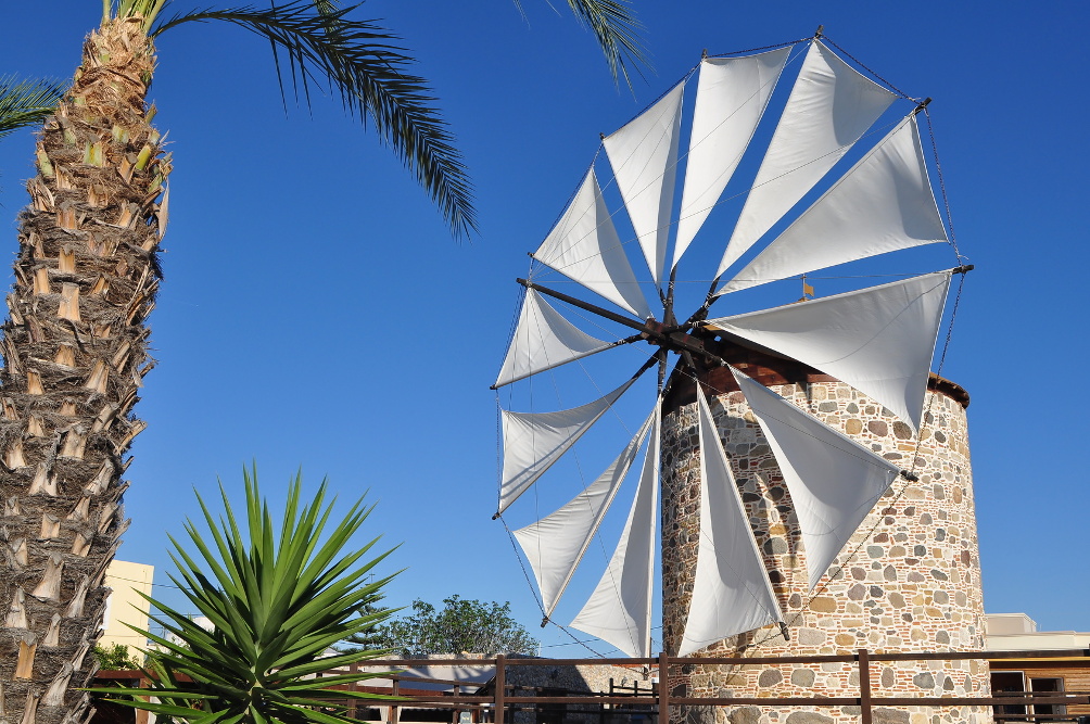 Restaurierte Windmühle in Antimáchia
